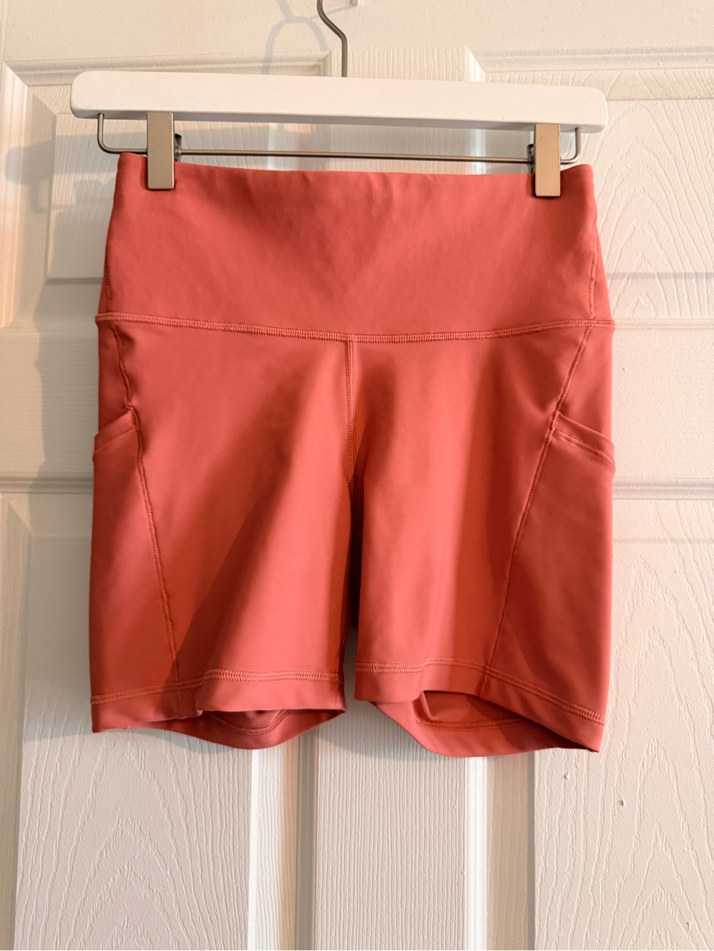 Athleta Coral High-Rise Performance Shorts with Side Pockets